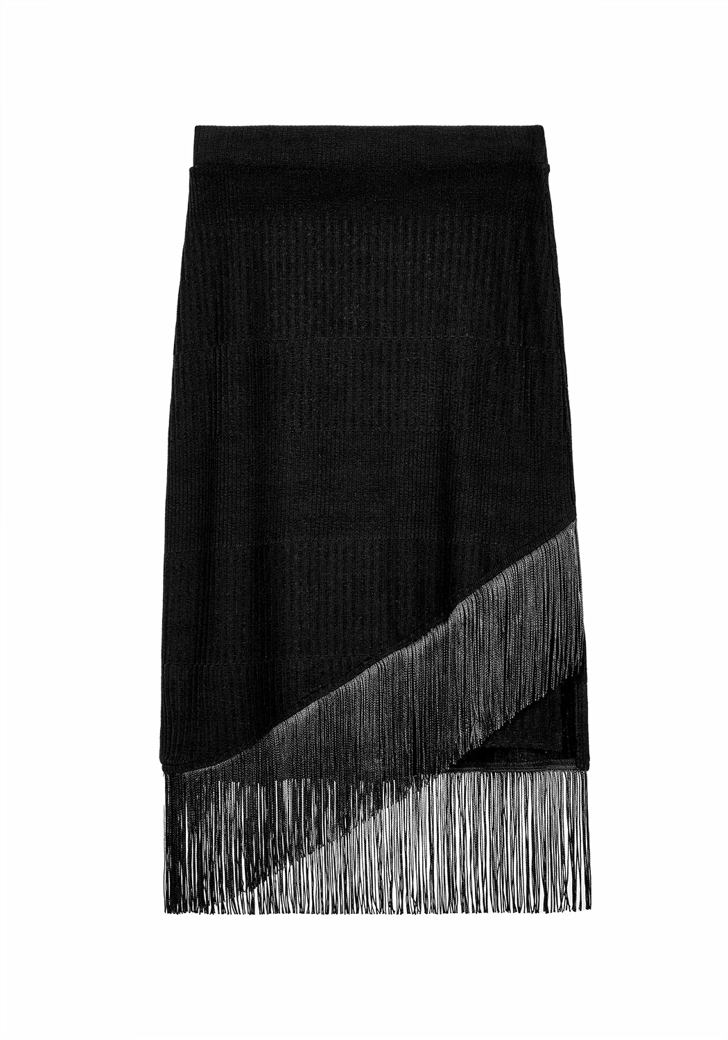 DMT1 LITTLELIES MIDI FRINGED JERSEY SKIRT 9 DMT1 LITTLELIES MIDI FRINGED JERSEY SKIRT