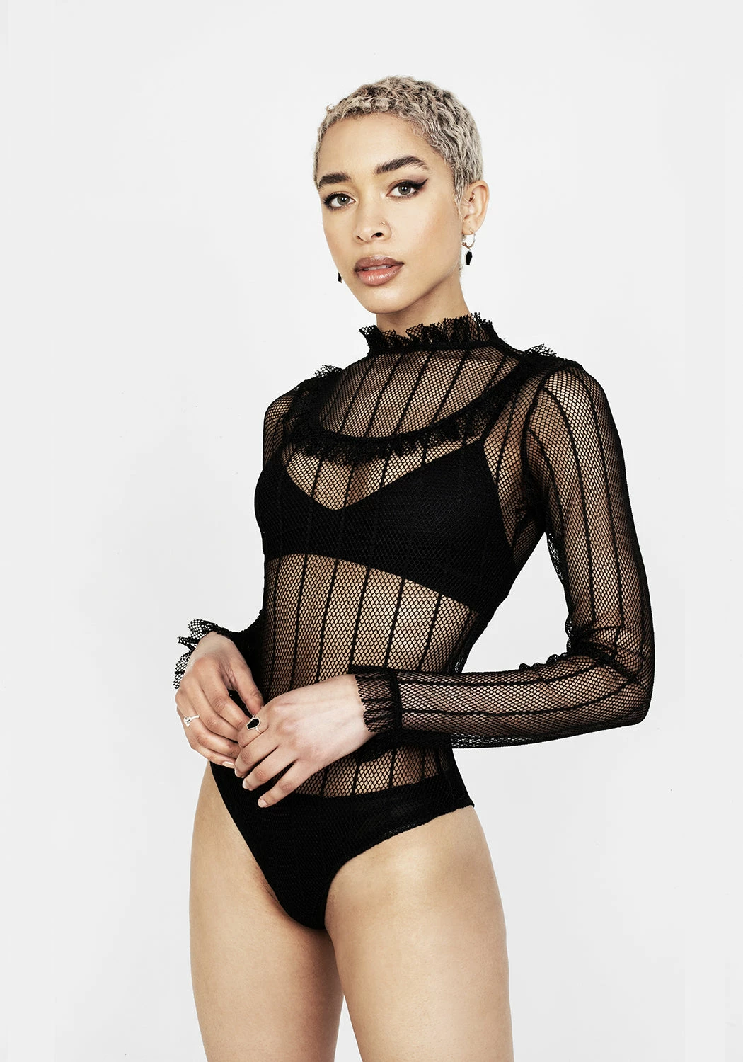 DMT1 Tops Solemn Ruffle Bodysuit 3 DMT1 Tops Solemn Ruffle Bodysuit