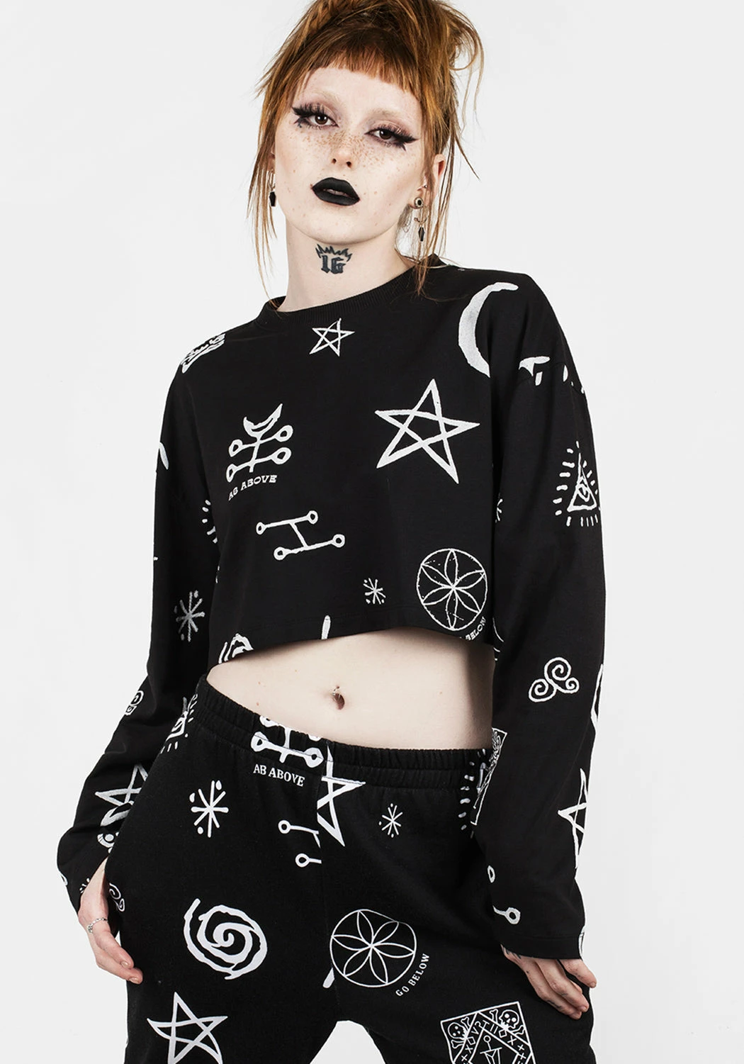 JB1 ABOVE BELOW CROP LONG SLEEVE TEE Tops 3 JB1 ABOVE BELOW CROP LONG SLEEVE TEE Tops