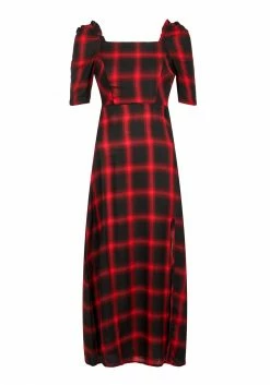 LVT1 Pennyroyal Check Midi Dress
