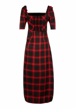 LVT1 Pennyroyal Check Midi Dress