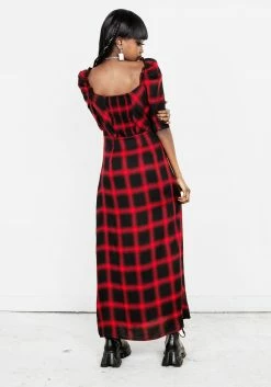 LVT1 Pennyroyal Check Midi Dress