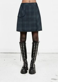 LVT1 LITERATI CHECK MINI WRAP SKIRT Bottoms