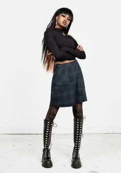 LVT1 LITERATI CHECK MINI WRAP SKIRT Bottoms