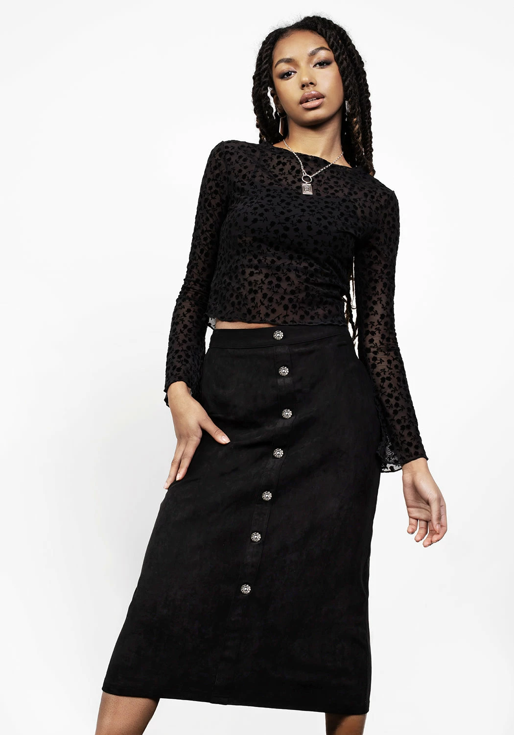 LVT1 CABERNET SUEDE MIDI SKIRT 7 LVT1 CABERNET SUEDE MIDI SKIRT