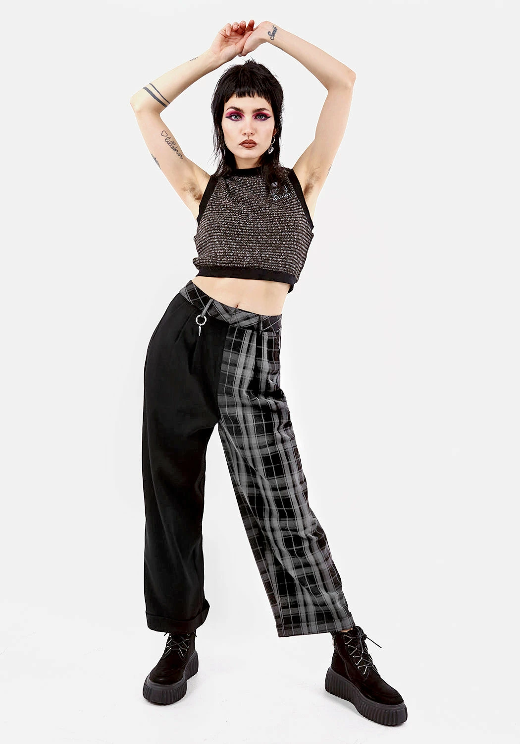 LVT1 Bottoms SUNNYDALE CHECK TAILORED TROUSERS 4 LVT1 Bottoms SUNNYDALE CHECK TAILORED TROUSERS