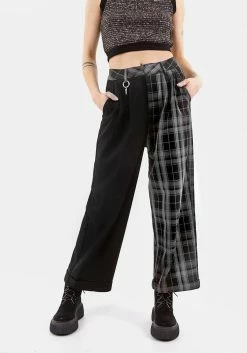 LVT1 Bottoms SUNNYDALE CHECK TAILORED TROUSERS