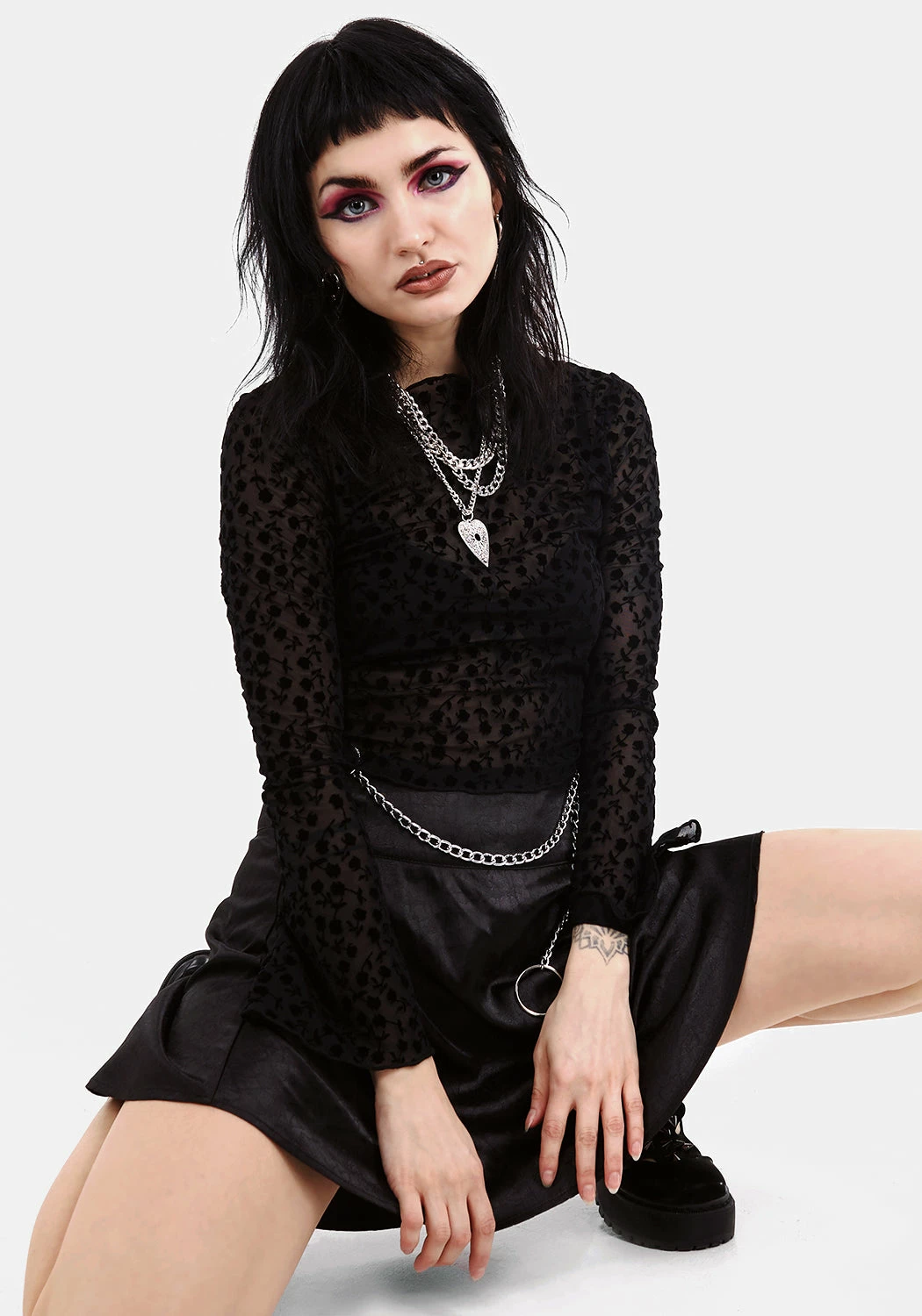 LVT1 Sad Poets Society TABULARASA MINI SKIRT WITH BELT CHAIN