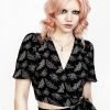 LVT1 Tops MORTMOTH WRAP CROP TOP