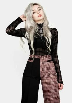 LVT1 Bottoms LOVEBUZZ SPLICED CROP TROUSERS