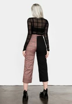LVT1 Bottoms LOVEBUZZ SPLICED CROP TROUSERS