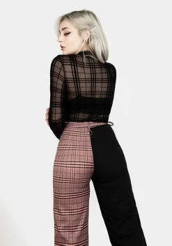LVT1 Bottoms LOVEBUZZ SPLICED CROP TROUSERS
