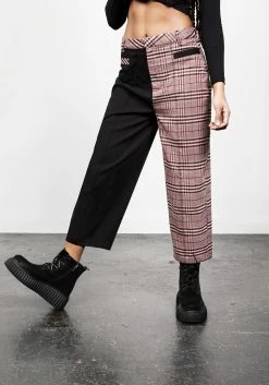 LVT1 Bottoms LOVEBUZZ SPLICED CROP TROUSERS