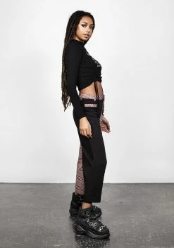 LVT1 Bottoms LOVEBUZZ SPLICED CROP TROUSERS