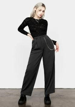 LVT1 Bottoms DANDY STRIPED TROUSERS WITH CHAIN