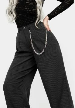 LVT1 Bottoms DANDY STRIPED TROUSERS WITH CHAIN