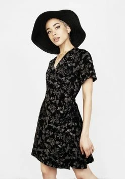 LVT1 Dresses Poisonous Plants Wrap Mini Dress