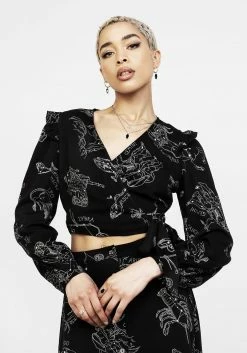 LVT1 Zodiac Crop Wrap Top