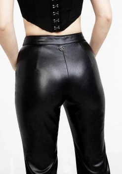 LVT1 BRONTE LEATHER FLARED TROUSERS Bottoms