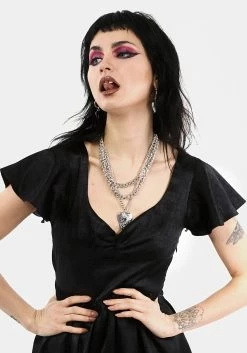 LVT1 Dresses DORIAN FIT AND FLARE SATIN MINI DRESS