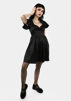 LVT1 Dresses DORIAN FIT AND FLARE SATIN MINI DRESS