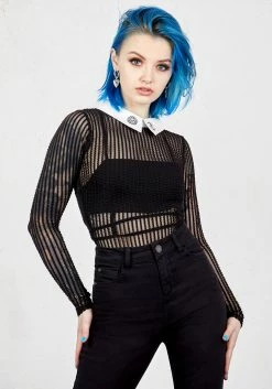 MET1 DIONYSUS CONTRAST COLLAR BODY Tops