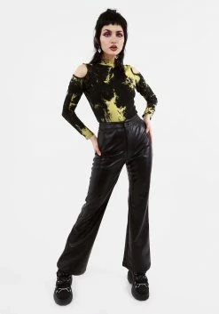 MET1 Tops SCHOLOMANCE COLD SHOULDER TIE DYE BODY