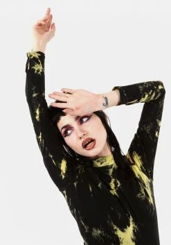 MET1 Tops SCHOLOMANCE COLD SHOULDER TIE DYE BODY