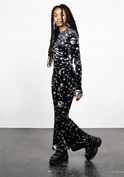 MET1 ALLNIGHTER VELVET FLARES Bottoms 9 MET1 ALLNIGHTER VELVET FLARES Bottoms