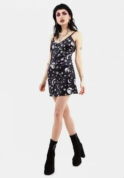 MET1 Dresses ALLNIGHTER VELVET MINI SLIP DRESS