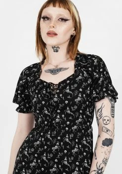 MET1 Dresses MAKEBELIEVE LACE UP MIDI DRESS