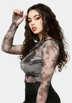 MET1 HEAVENS MESH CROP TOP Tops