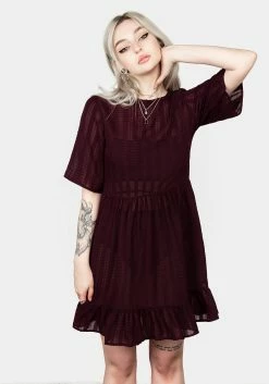 MET1 Dresses SHEER SMOCK DRESS IN PURPLE