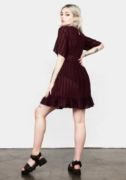 MET1 Dresses SHEER SMOCK DRESS IN PURPLE