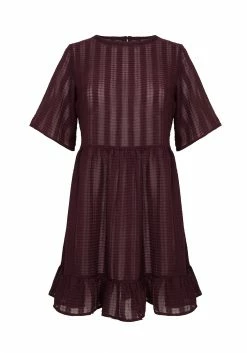 MET1 Dresses SHEER SMOCK DRESS IN PURPLE