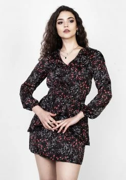 MET1 Dresses ROSETEARS FRILL PEPLUM MINI DRESS