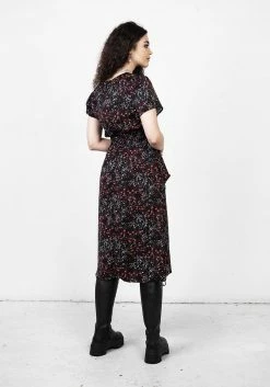 MET1 ROSETEARS FRILL PEPLUM MIDI DRESS Dresses