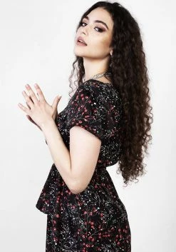 MET1 ROSETEARS FRILL PEPLUM MIDI DRESS Dresses