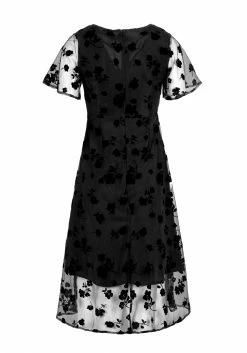 MET1 STEVIE FLOCKED MIDI DRESS Dresses