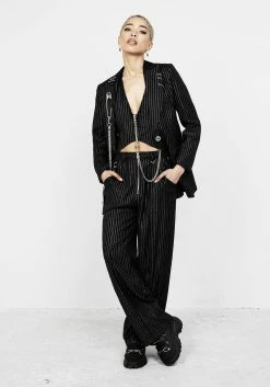 MET1 Tops NIGHTMARE CROP TAILORED WAISTCOAT