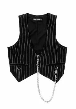 MET1 Tops NIGHTMARE CROP TAILORED WAISTCOAT 17 MET1 Tops NIGHTMARE CROP TAILORED WAISTCOAT