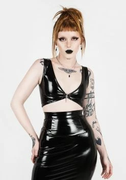 MET1 Tops HELLBOUND VINYL CROP TOP 11 MET1 Tops HELLBOUND VINYL CROP TOP