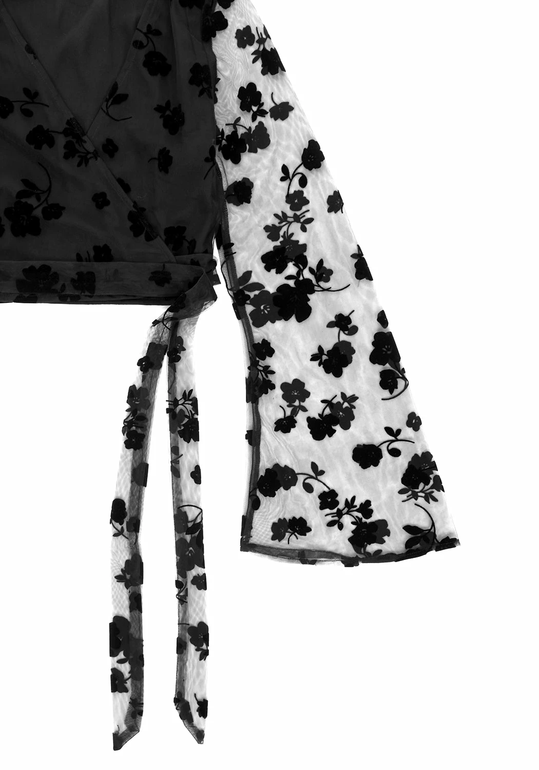 MET1 STEVIE FLOCKED WRAP CROP TOP Tops 8 MET1 STEVIE FLOCKED WRAP CROP TOP Tops