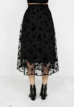 MET1 Bottoms STEVIE MIDI FLOCK SKIRT