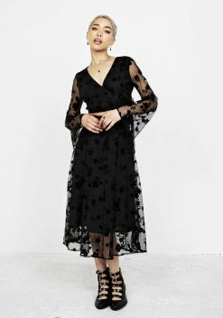 MET1 Bottoms STEVIE MIDI FLOCK SKIRT