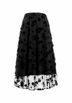 MET1 Bottoms STEVIE MIDI FLOCK SKIRT