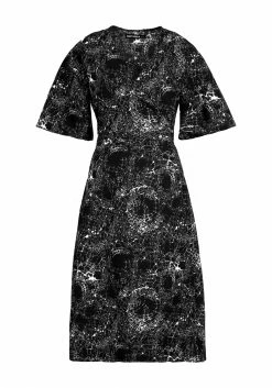 MET1 SPELLWORK MIDI WRAP DRESS