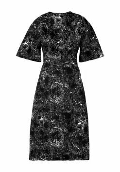 MET1 SPELLWORK MIDI WRAP DRESS