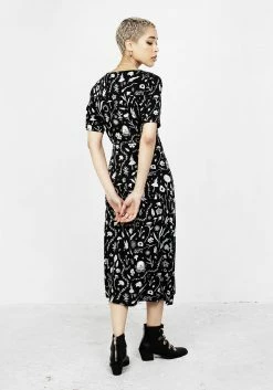 MET1 HEDGEWITCH V-NECK MIDI DRESS Dresses