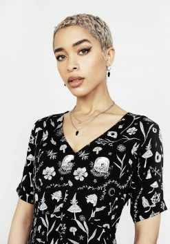 MET1 HEDGEWITCH V-NECK MIDI DRESS Dresses